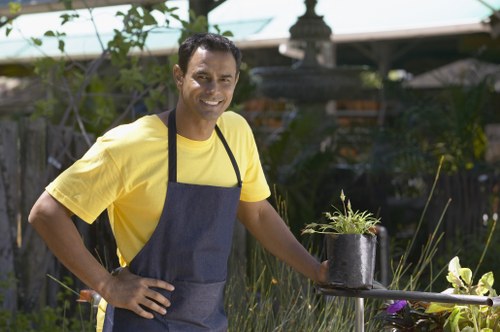Deptford landscaping featuring planting beds, pathways, and modern outdoor features